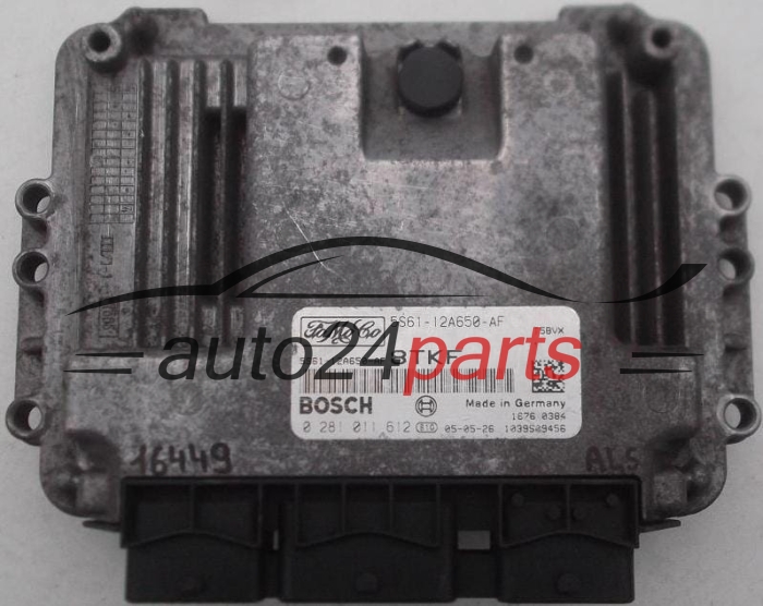  Μονάδα Ελέγχου Κινητήρα FORD 1.6 TDCI BOSCH 0 281 011 612, 0281011612, 5S61-12A650-AF, 5S6112A650AF