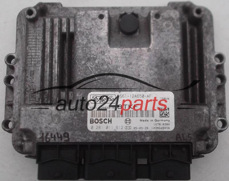  Μονάδα Ελέγχου Κινητήρα FORD 1.6 TDCI BOSCH 0 281 011 612, 0281011612, 5S61-12A650-AF, 5S6112A650AF