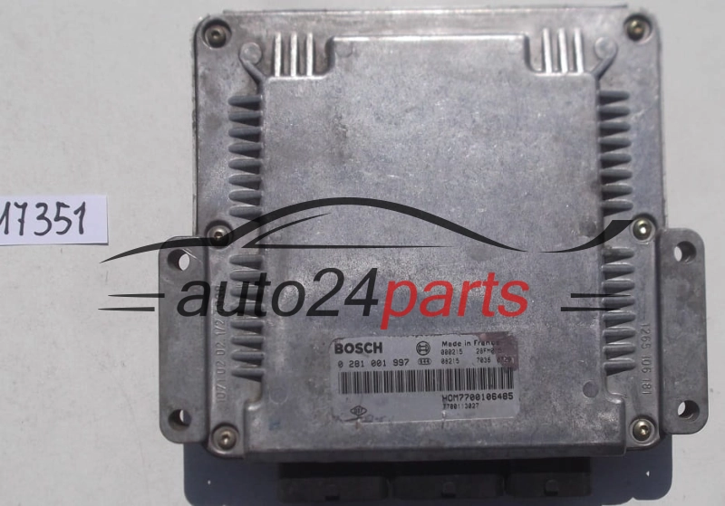 KOMPUTER STEROWNIK SILNIKA RENAULT LAGUNA 1.9 DCI BOSCH 0281001997, 0 281 001 997, HOM7700106485, HOM 7700106485
