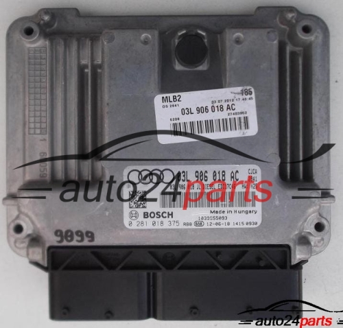 ECU CENTRALITA DE MOTOR AUDI A4 2.0 TDI BOSCH 0 281 018 375, 0281018375, 03L 906 018 AC, 03L906018AC 