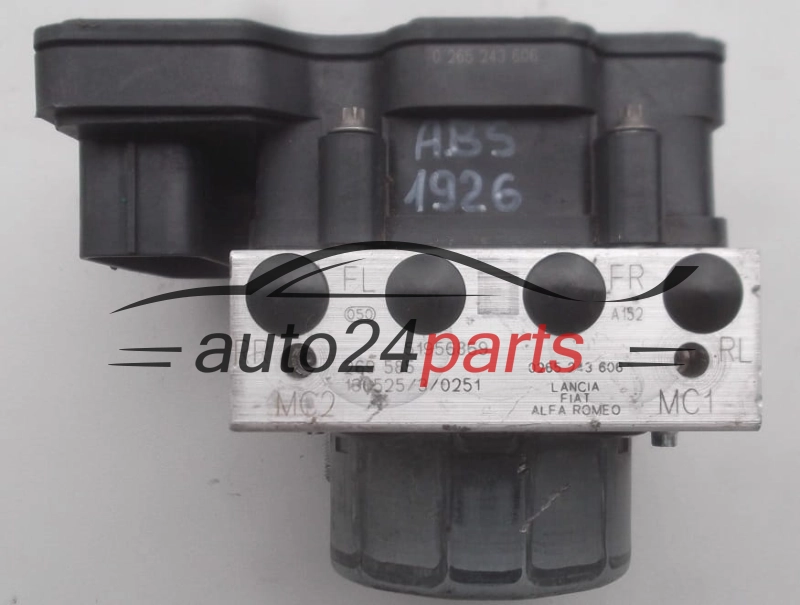ABS HYDRAULIK-AGGREGAT MIT STEUERGERAET  LANCIA FIAT ALFA ROMEO BOSCH 0 265 243 606,  51956869