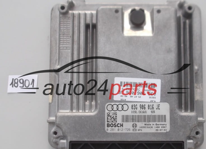 KOMPUTER STEROWNIK SILNIKA AUDI A4 BOSCH 0 281 012 726, 0281012726, 03G 906 016 JE, 03G906016JE