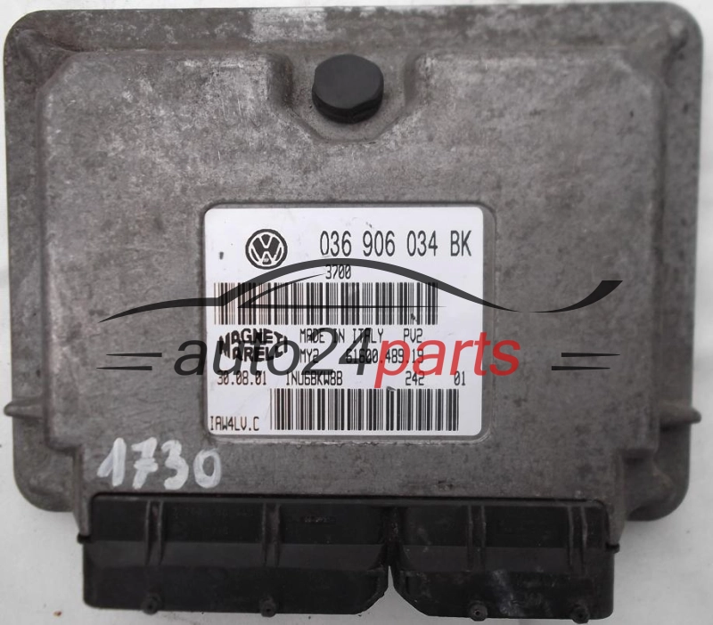 ECU CENTRALITA DE MOTOR SKODA FABIA 1.4 AUB 036906034BK, 036 906 034 BK, 61600.489.19, 6160048919, IAW4LV.C, IAW4LVC