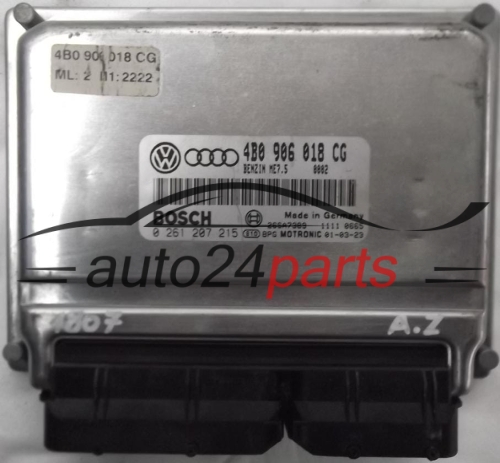 ECU ENGINE CONTROLLER AUDI A4 A6 VW VOLKSWAGEN PASSAT 1.8T 1.8 TURBO 4B0906018CG, 4B0 906 018 CG, BOSCH 0261207215, 0 261 207 215