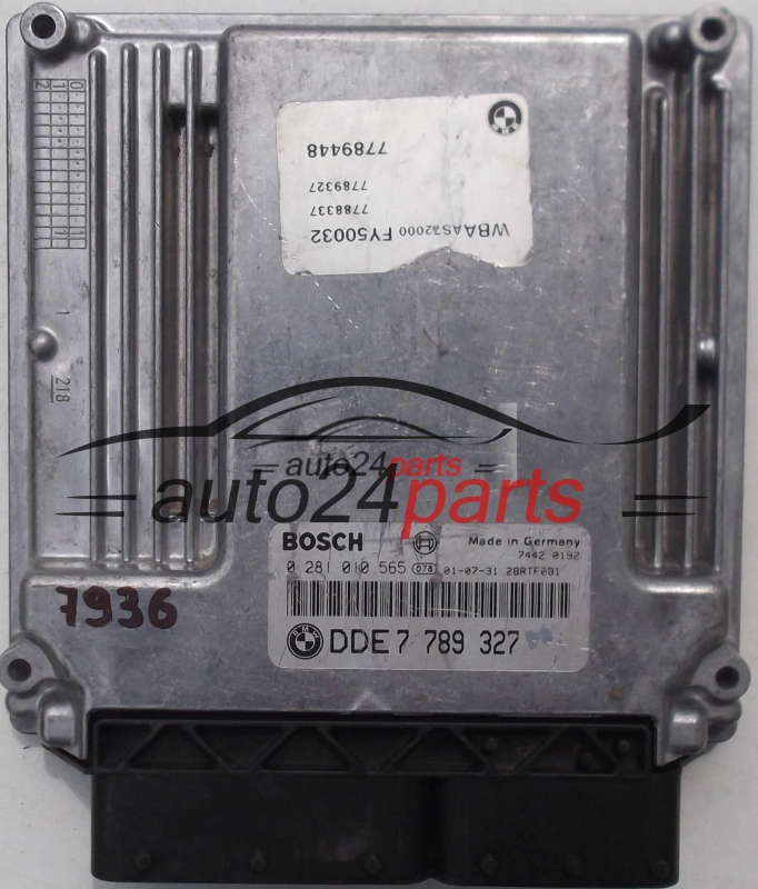 Μονάδα Ελέγχου Κινητήρα BMW E46 320 2.0 D BOSCH 0 281 010 565, 0281010565, DDE7 789 327, DDE7789327, 7789327