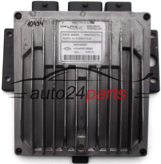 ECU CENTRALITA DE MOTOR  RENAULT CLIO 1.5 DCI Delphi R0410C017C, 8200180595, HOM 8200129063