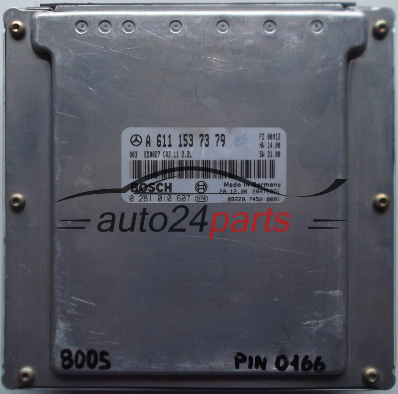 MOTORSTEUERGERÄT ECU STEUERGERAT MERCEDES C220 2.2CDI, BOSCH 0 281 010 607, 0281010607, A 611 153 73 79, A6111537379