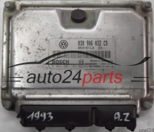 CALCULATEUR MOTEUR VW VOLKSWAGEN POLO 1.0 030906032CD, 030 906 032 CD, BOSCH 0261207183, 0 261 207 183 BENZIN ME7.5.10 3574 