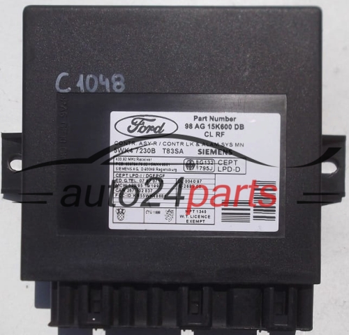  CENTRALKA MODUL STEROWNIK KOMFORTU FORD FOCUS SIEMENS 5WK4 7230B, 5WK47230B, 98AG 15K600 DB, 98AG15K600DB - C1048