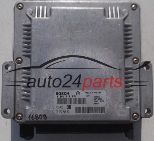 CENTRALINA DO MOTORE CITROEN XANTIA 2.0 HDI BOSCH 0 281 010 251, 0281010251, 96 362 548 80, 9636254880, 28FM0000, EDC15C2 06