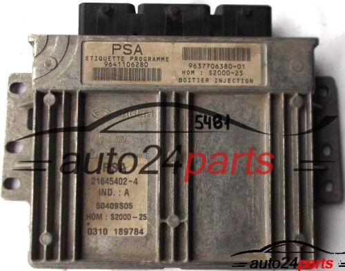 MOTORSTEUERGERÄT ECU STEUERGERAT PEUGEOT 206 1.4 SAGEM 21645402-4, 9641106280, 9637706380-01