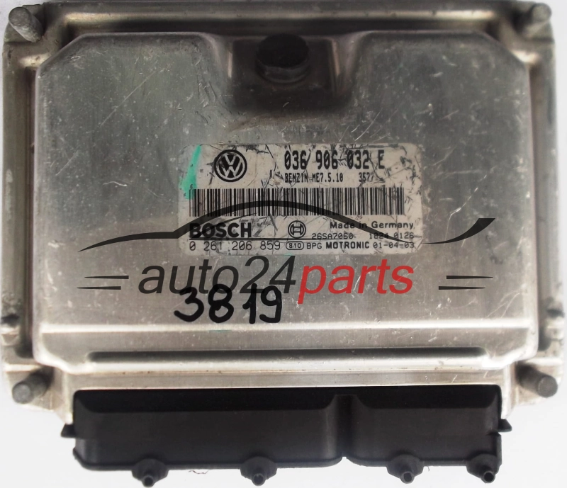 KOMPUTER STEROWNIK SILNIKA SEAT LEON 1.4 16V AXP 036 906 032 E, 036906032E, BOSCH 0 261 206 859, 0261206859, 26SA7060 1159 0259, BENZIN ME7.5.10 3577 