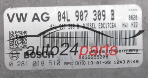 Μονάδα Ελέγχου Κινητήρα VOLKSWAGEN GOLF 1.6 TDI BOSCH 0 281 018 510,  04L 907 309 B