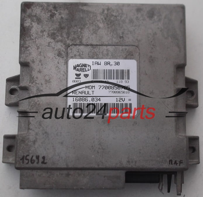 MOTORSTEUERGERÄT ECU STEUERGERAT RENAULT MAGNETI MARELLI IAW 8R.30, IAW8R30, HOM 7700856785, 16.086.034, 16086034