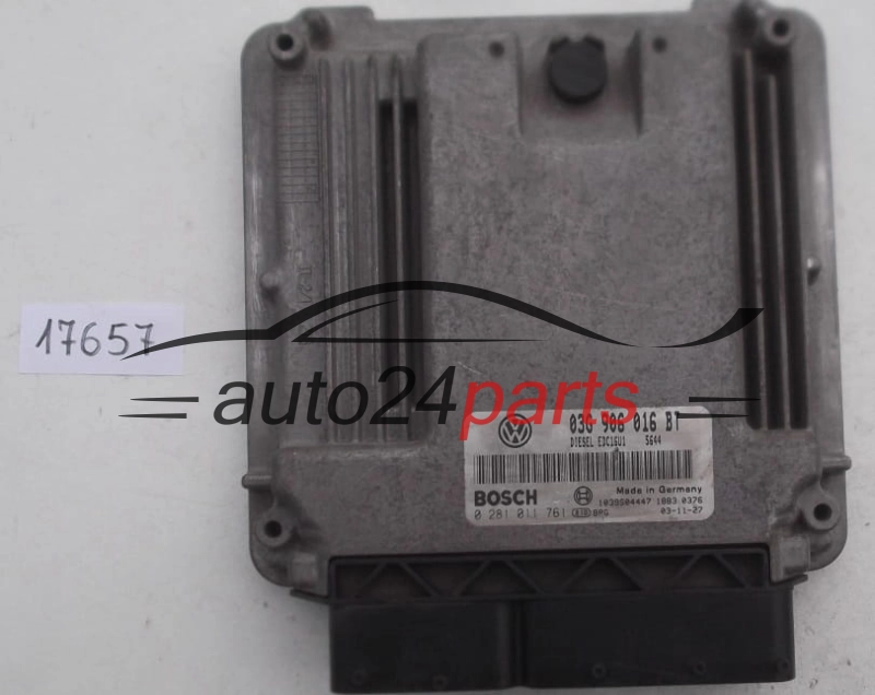 KOMPUTER STEROWNIK SILNIKA VW VOLKSWAGEN TOURAN 1.9 TDI 03G 906 016 BT, 03G906016BT, BOSCH 0 281 011 761, 0281011761