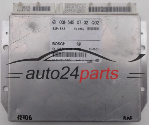 ABS STEROWNIK ESP + BAS MERCEDES W210 BOSCH 0 265 109 498, 0265109498, 031 545 07 32, 0315450732 - 