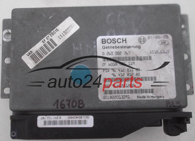 CENTRALINA CALCOLATORE SCATOLA DEL CAMBIO CITROEN C5 2.2 HDI BOSCH 0 260 002 767