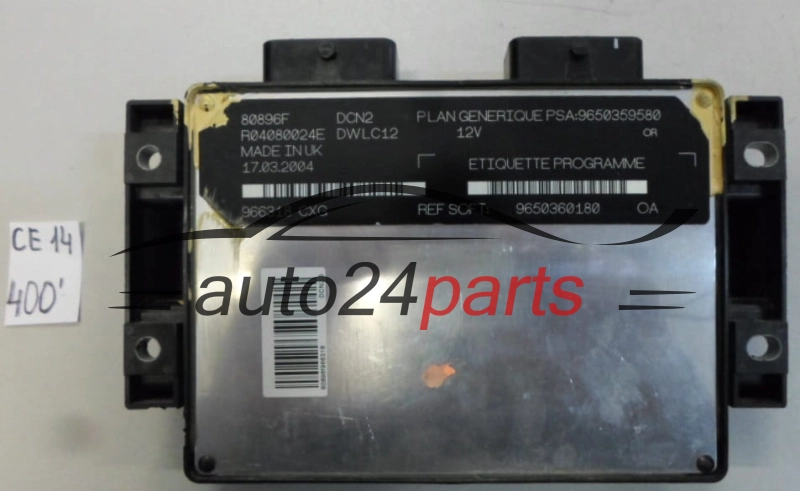 MOTORSTEUERGERÄT ECU STEUERGERAT CITROEN PEUGEOT 1.9 D R04080024E, 9650360180, 9650359580 