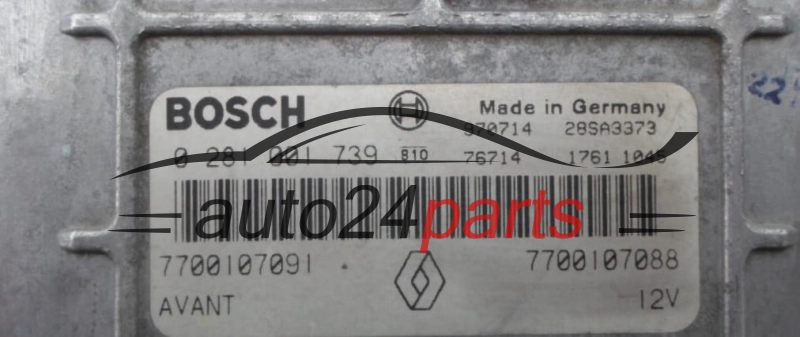 Μονάδα Ελέγχου Κινητήρα RENAULT MEGANE BOSCH 0 281 001 739, 0281001739, 7700107091