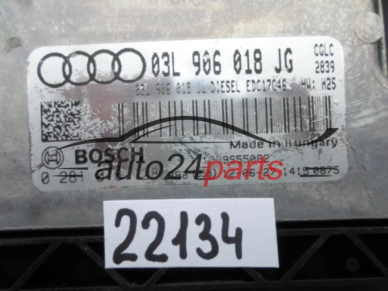 KOMPUTER STEROWNIK SILNIKA AUDI A4 A5 2.0 TDI BOSCH 0 281 018 128, 0281018128, 03L 906 018 JG, 03L906018JG, EDC17C46 