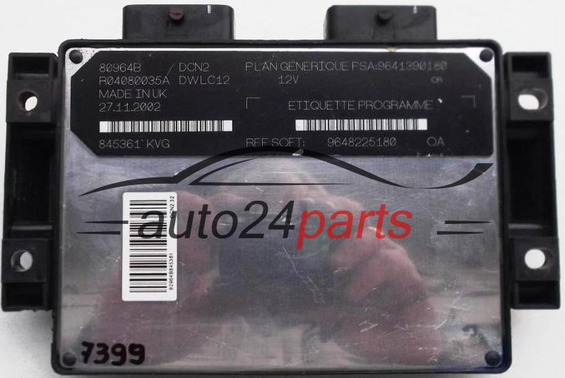 CENTRALINA MOTORE CITROEN PEUGEOT 1.9 LUCAS R04080035A PSA 9641390180 SOFT 9648225180, DCN2, DWLC12