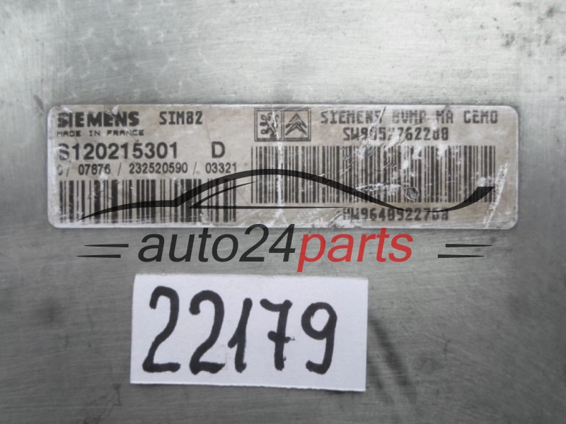 STEROWNIK SKRZYNI AUTOMATYCZNEJ CITROEN S120215301 D, S120215301D, 9652762280, 9640922780