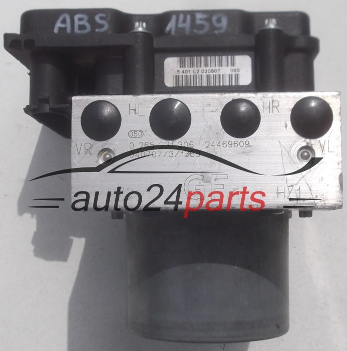ABS POMPA I STEROWNIK OPEL CORSA C COMBO MERIVA TIGRA B BOSCH 0 265 231 306, 0265231306, 24469609 GF, 0 265 800 770, 0265800770