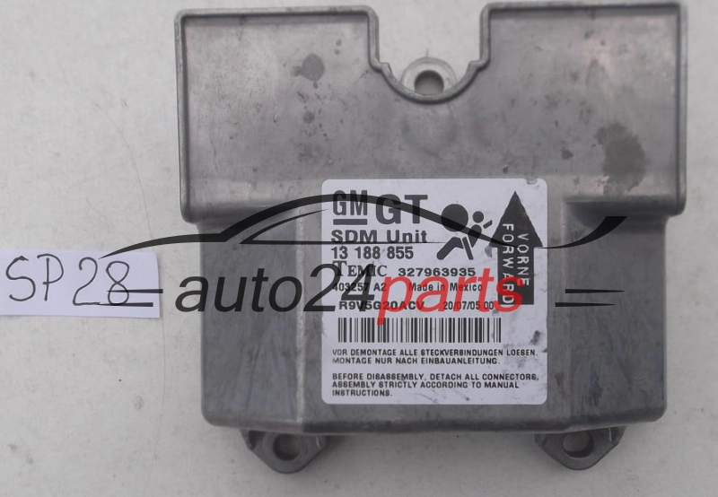 AIRBAG STEUERGERAT OPEL ASTRA H KOMBI 13 188 855 GT, 13188855 GT, 93186386, 6235478, 62 35 478, 327963935