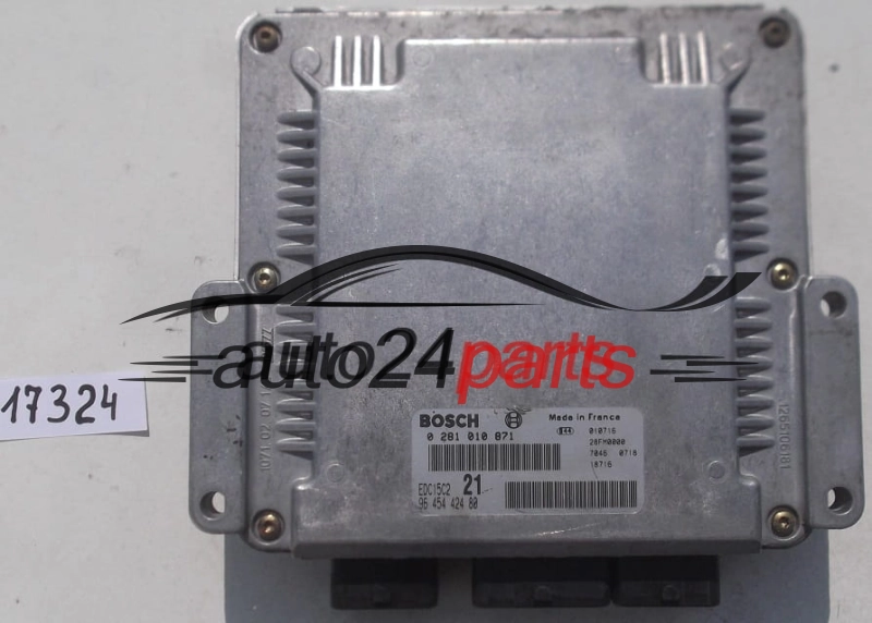 MOTORSTEUERGERÄT ECU STEUERGERÄT CITROEN XSARA 2.0 HDI BOSCH 0 281 010 871,  96 454 424 80, 9645442480, EDC15C2 21