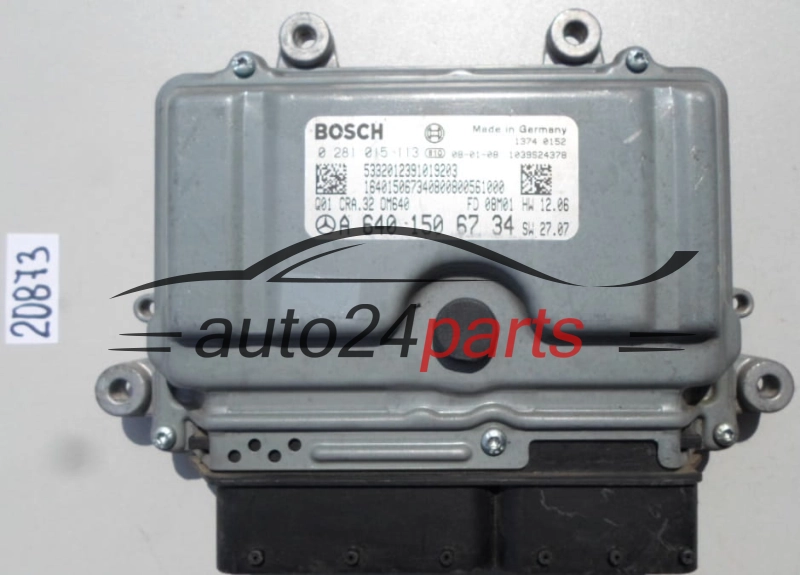 MOTORSTEUERGERÄT ECU STEUERGERAT MERCEDES 180 CDI BOSCH 0 281 015 113, 0281015113, A 640 150 67 34, A6401506734, CRA.32 