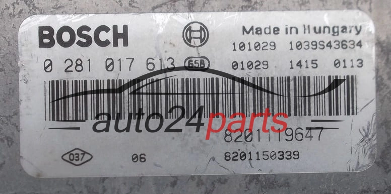 Μονάδα Ελέγχου Κινητήρα RENAULT LAGUNA 2.0 DCI BOSCH 0 281 017 613, 8201119647