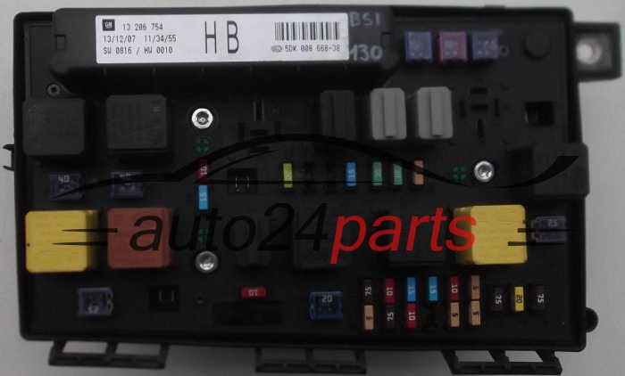 Ηλεκτρικό κιβώτιο θρυαλλίδων κουτί BSI OPEL ASTRA H ZAFIRA B GM 13 206 754 HB, 13206754 HB, HELLA 5DK 008 668-38