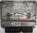 KOMPUTER STEROWNIK SILNIKA SKODA FABIA 1.4 MPI AME 047906033A, SIEMENS 5WP43309 06