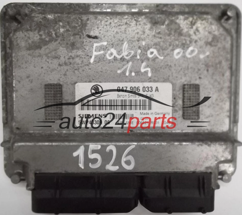 KOMPUTER STEROWNIK SILNIKA SKODA FABIA 1.4 MPI AME 047906033A, SIEMENS 5WP43309 06