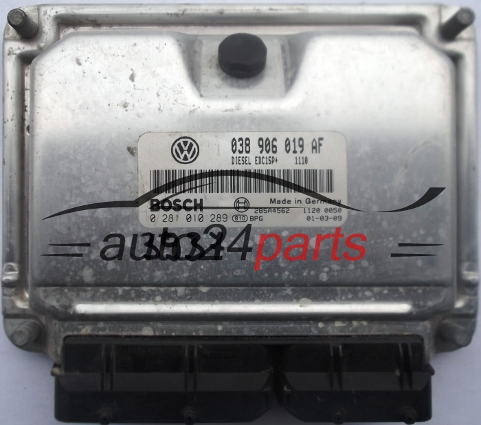 ΜΟΝΑΔΑ ΕΛΕΓΧΟΥ ΚΙΝΗΤΗΡΑ SKODA FABIA 1.9 TDI 038906019AF, BOSCH 0281010289, DIESEL EDC15P+ 1110 28SA4562