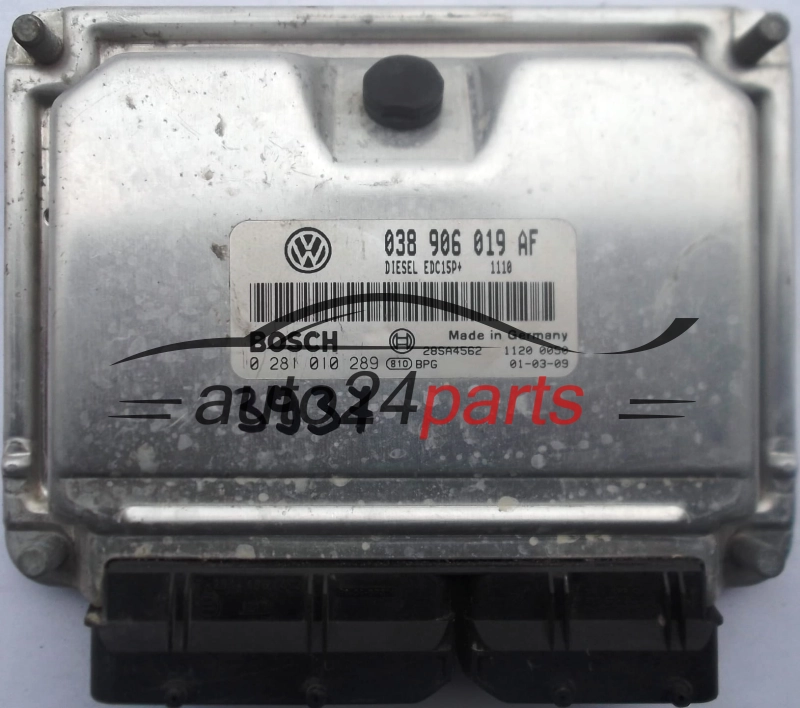 ΜΟΝΑΔΑ ΕΛΕΓΧΟΥ ΚΙΝΗΤΗΡΑ SKODA FABIA 1.9 TDI 038906019AF, BOSCH 0281010289, DIESEL EDC15P+ 1110 28SA4562