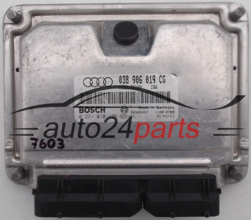 KOMPUTER STEROWNIK SILNIKA AUDI A4 1.9 TDI 038906019CG, 038 906 019 CG BOSCH 0281010406, 0 281 010 406 - 7603, 13564