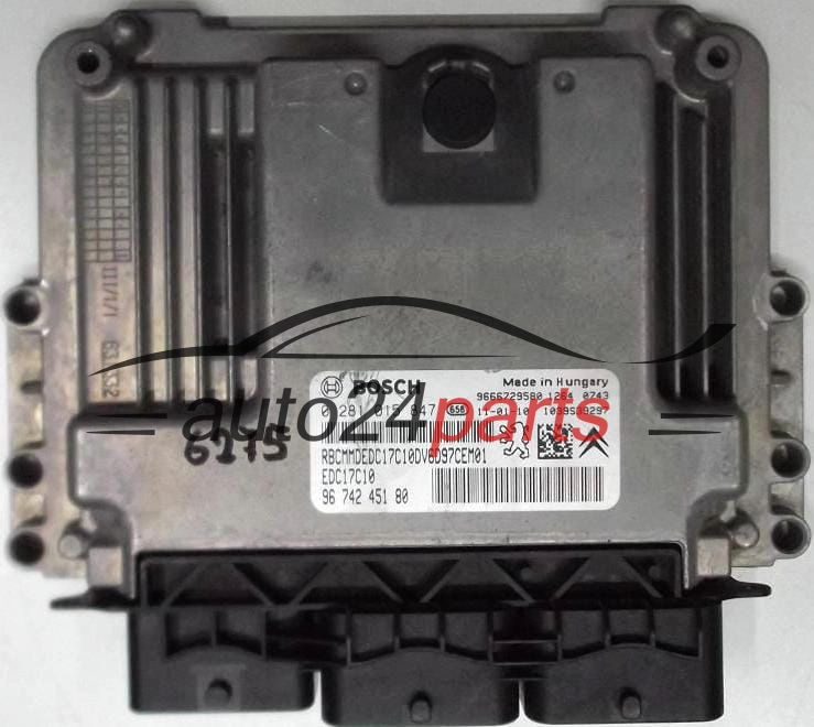ECU CENTRALITA DE MOTOR  CITROEN PEUGEOT 1.6 HDI BOSCH 0 281 015 847,  96 742 451 80