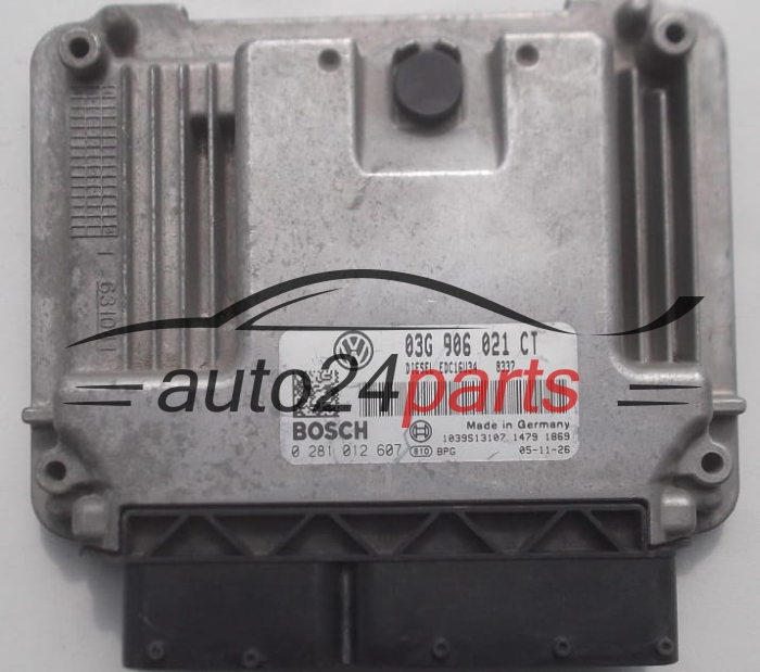  SEAT LEON 1.9 TDI BLS 03G 906 021 CT, 03G906021CT, BOSCH 0 281 012 607, 0281012607, DIESEL EDC16U34, 1039S13107