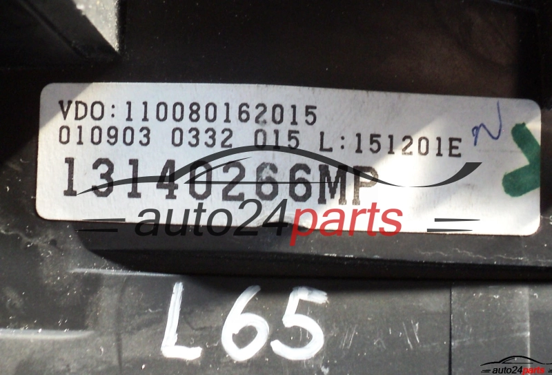 CUADRO INSTRUMENTOS OPEL MERIVA 1.6 VDO 110080162015, 13140266MP, 13140266 MP