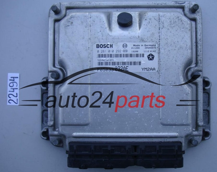 KOMPUTER STEROWNIK SILNIKA CHRYSLER PT CRUISER 2.2 CRDI BOSCH 0 281 010 292, 0281010292, P05033032AE, YM2AA