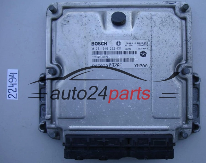KOMPUTER STEROWNIK SILNIKA CHRYSLER PT CRUISER 2.2 CRDI BOSCH 0 281 010 292, 0281010292, P05033032AE, YM2AA