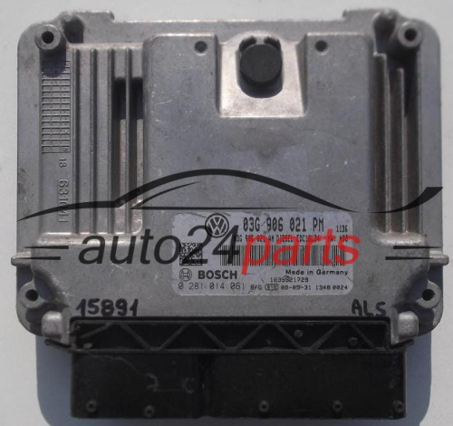 Μονάδα Ελέγχου Κινητήρα VW VOLKSWAGEN GOLF 1.9 TDI 03G906021PM, 03G 906 021 PM, 03G906021AN, 03G 906 021 AN BOSCH 0281014061, 0 281 014 061