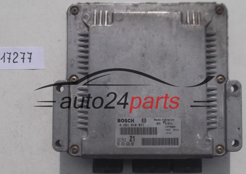 Μονάδα Ελέγχου Κινητήρα CITROEN XSARA 2.0 HDI BOSCH 0 281 010 871, 0281010871, 96 454 424 80, 9645442480, EDC15C2 21