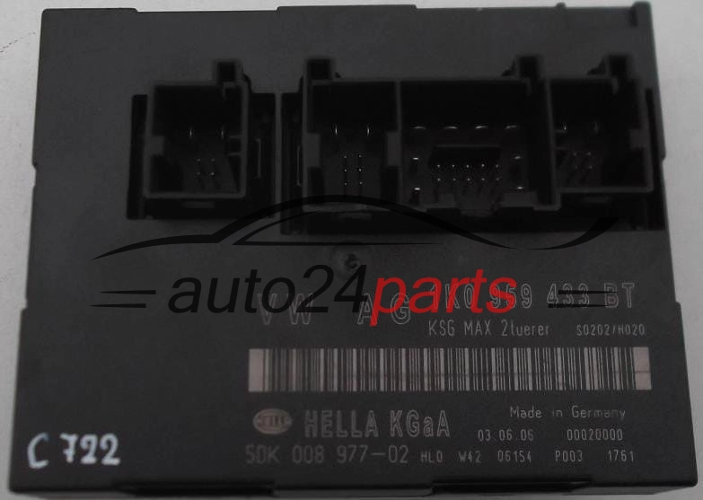 CENTRALKA MODUŁ KOMFORTU VW VOLKSWAGEN TOURAN, HELLA 1K0 959 433 BT