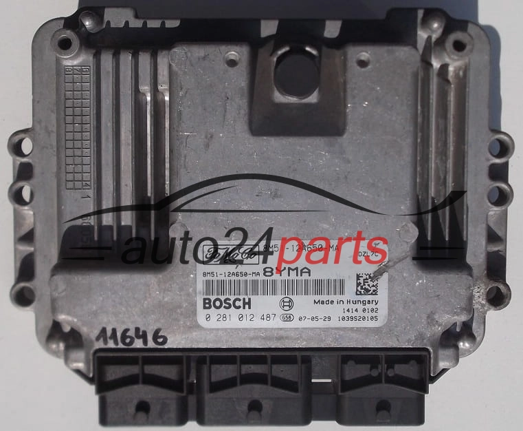 MOTORSTEUERGERÄT ECU STEUERGERÄT FORD FOCUS 1.6 TDCI BOSCH 0 281 012 487,  FoMoCo 8M51-12A650-MA