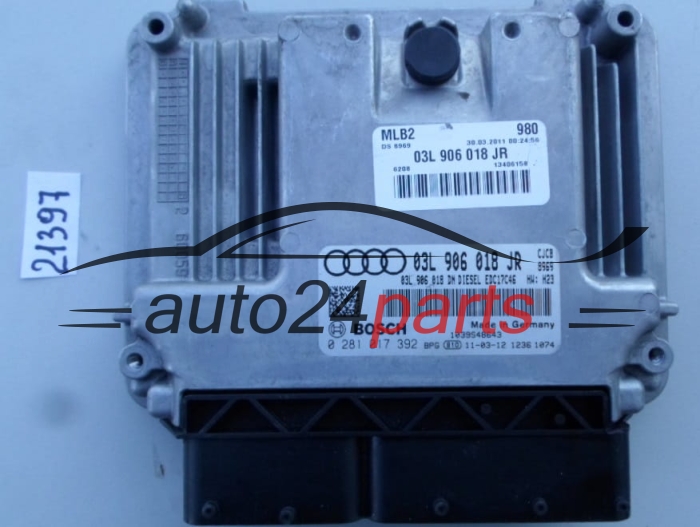 KOMPUTER STEROWNIK SILNIKA AUDI A4 S4 2.0 TDI BOSCH 0 281 017 392, 0281017392, 03L 906 018 JR, 03L906018JR 