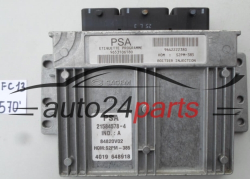 KOMPUTER STEROWNIK SILNIKA CITROEN C2 SAGEM 21584578-4, 215845784, 9653106180, 9642222380