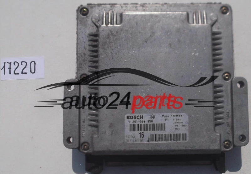 MOTORSTEUERGERÄT ECU STEUERGERÄT CITROEN XSARA PICASSO 2.0 HDI BOSCH 0 281 010 358, 0281010358, 96 416 071 80, 9641607180, EDC15C2 16