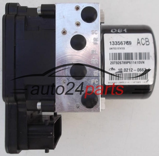 BOMBA HIDRAULICA Y CENTRALITA ABS OPEL ASTRA J GM 13356789 ACB, ATE 10.0212-0663.4, 10021206634, 10.0961-4522.3, 10096145223, 10.0619-3651.1, 10061936511, 28.5611-8103.3, 28561181033